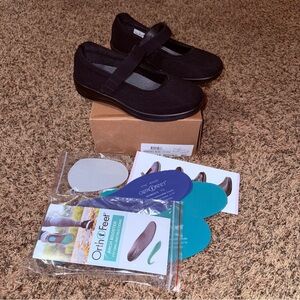 Orthofeet Comfort Springfield Shoes Women Size 7.5 Mary Jane Strap Black New